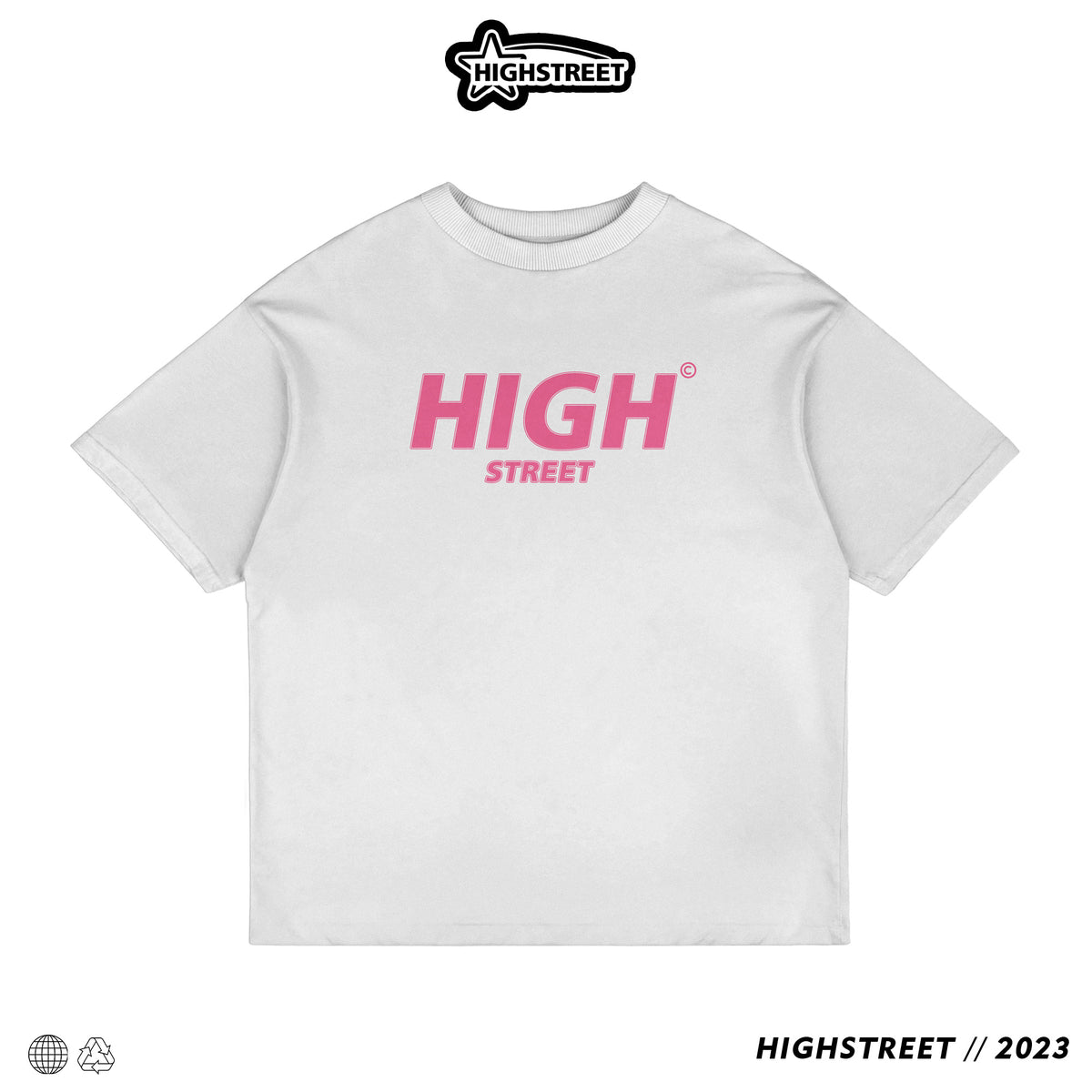 HIGH STREET WORLD TOUR T-SHIRT (PINK/WHITE)