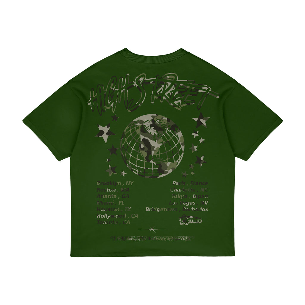 FINAL SALE HIGH STREET T-SHIRT (GREEN/CAMO)