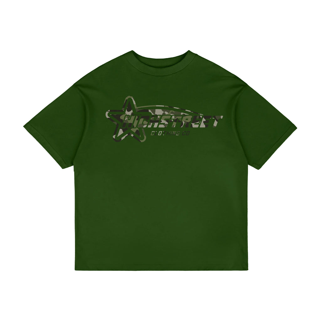 FINAL SALE HIGH STREET T-SHIRT (GREEN/CAMO)
