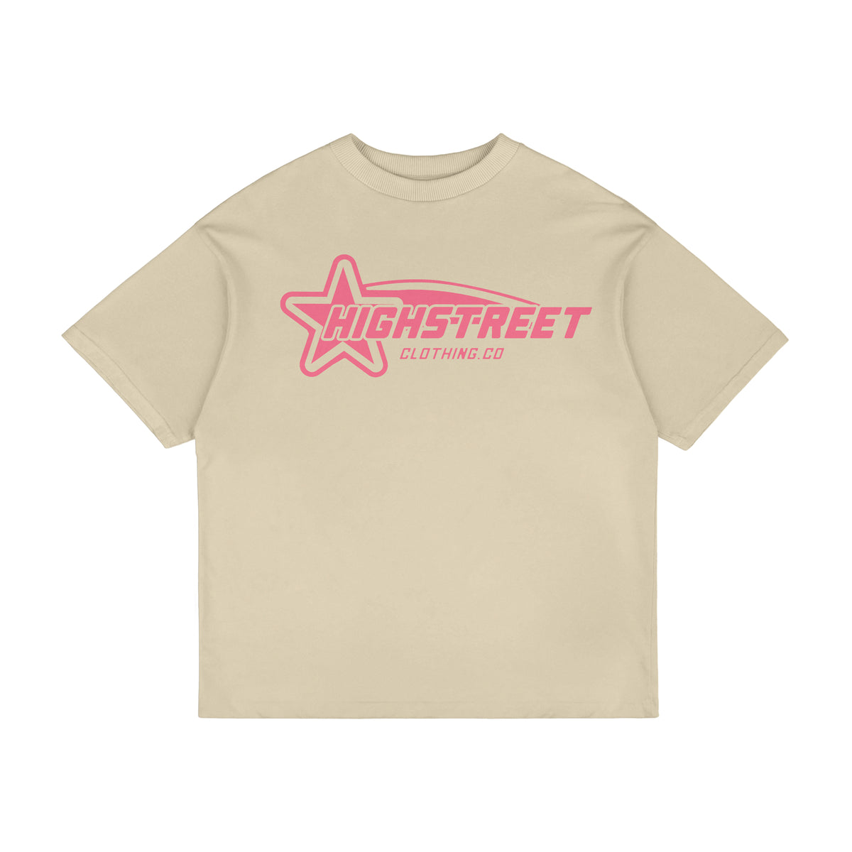 FINAL SALE HIGH STREET T-SHIRT (CREAM/PINK)