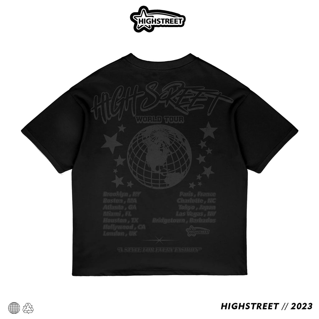 HIGH STREET WORLD TOUR T-SHIRT (BLACK/BLACK)