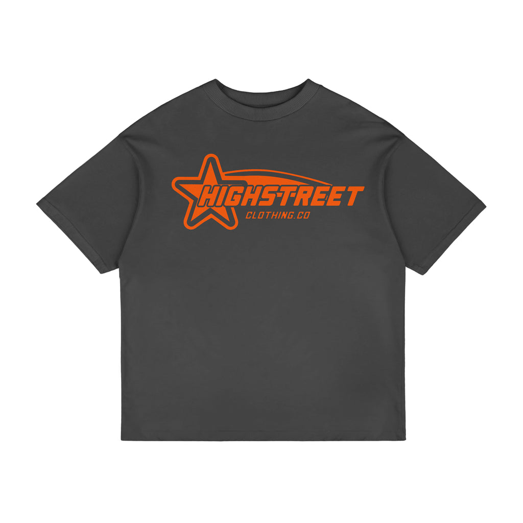 FINAL SALE HIGH STREET T-SHIRT (GREY/ORANGE)