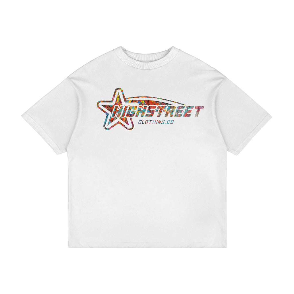 FINAL SALE HIGH STREET T-SHIRT (WHITE/MULTI)