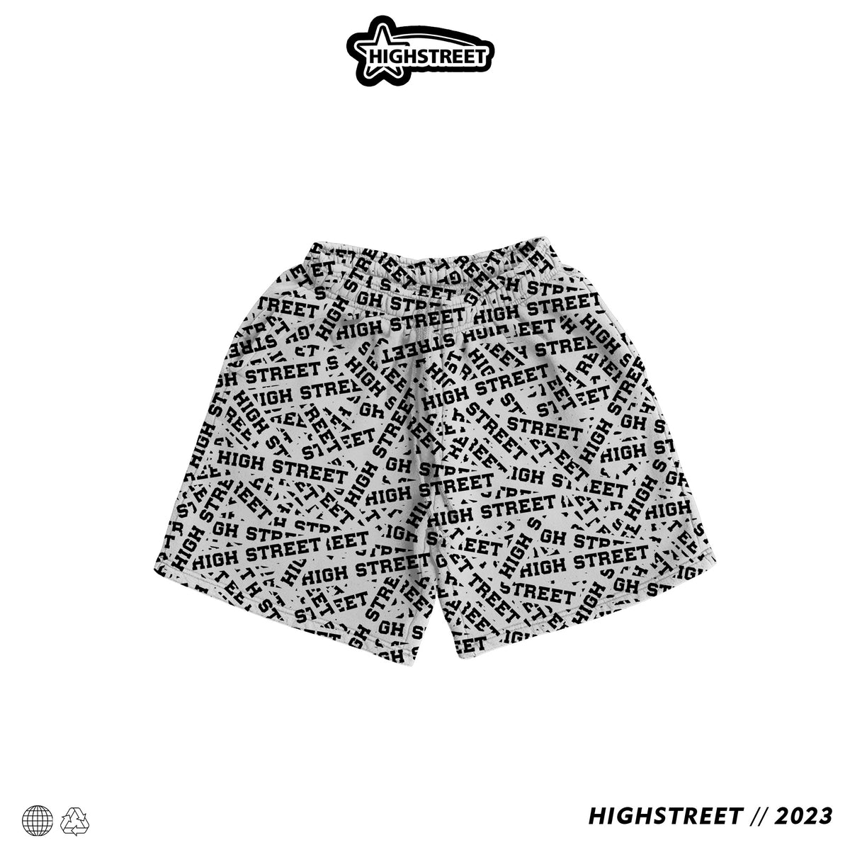 HIGH STREET SHORTS (BLACK/WHITE)